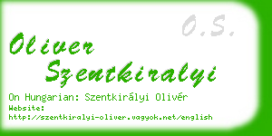 oliver szentkiralyi business card