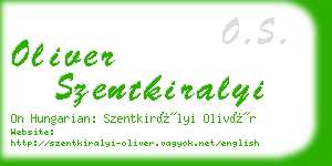 oliver szentkiralyi business card